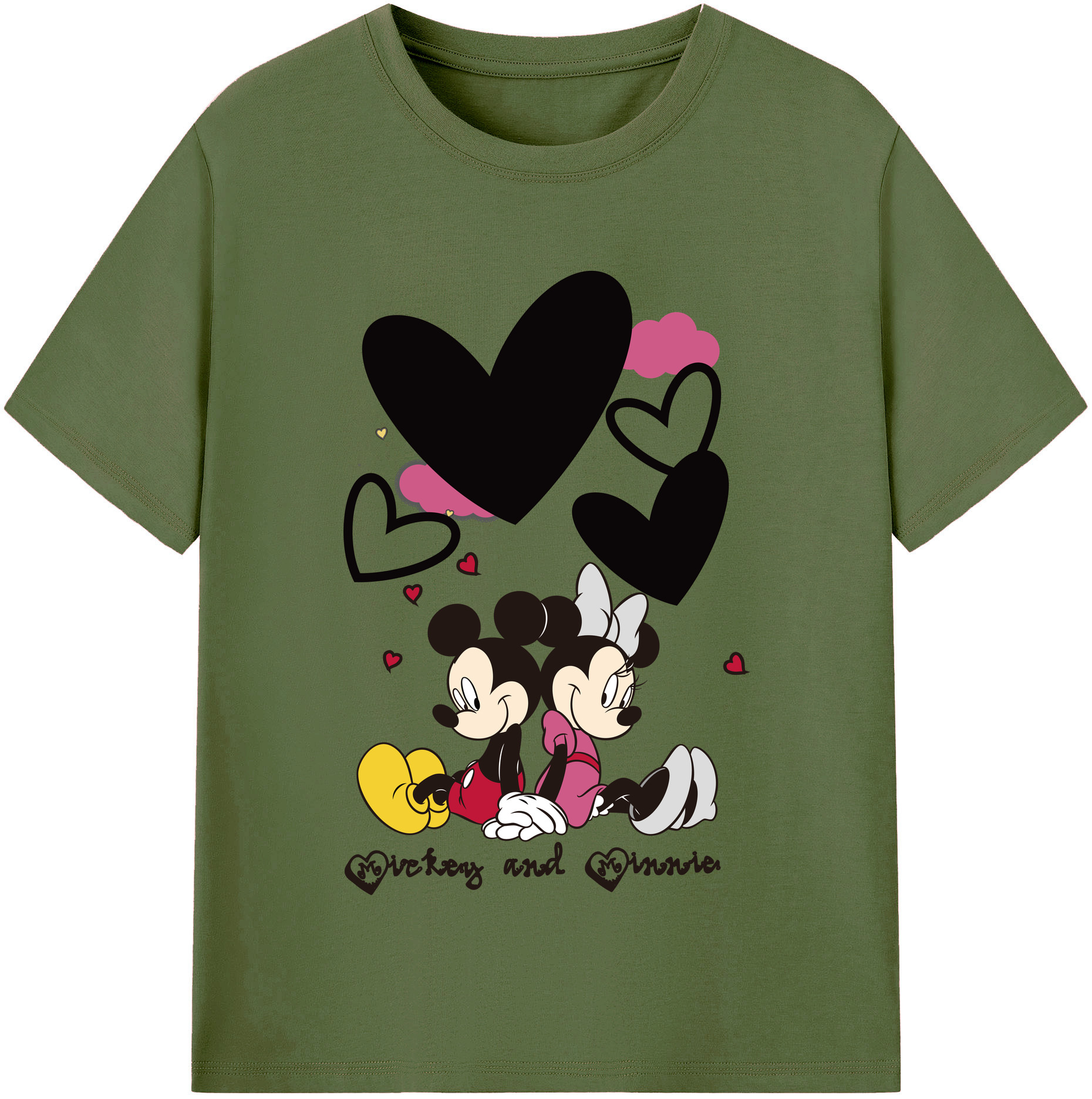 （画像用） ミッキーマウス Mickey Mouse 綿100％半袖Tシャツ（フロントプリント）